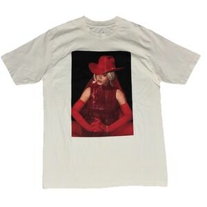 Beyonce T Shirt M White Cowboy Carter Tour Merch Los Angeles NEW *flaws